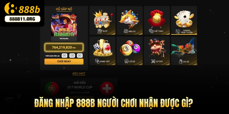Đăng nhập 888b người chơi nhận được gì?